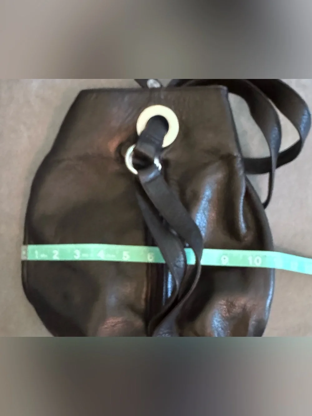 G.H. Bass & Co. Black Leather Shoulder - Backpack Bag with Silver Accent